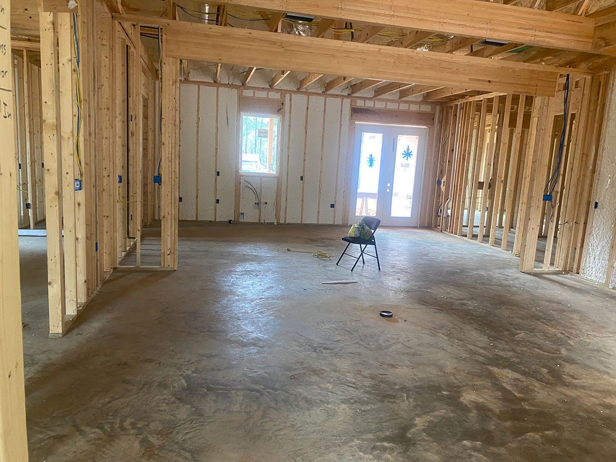 Fiberglass batt insulation in new construction
