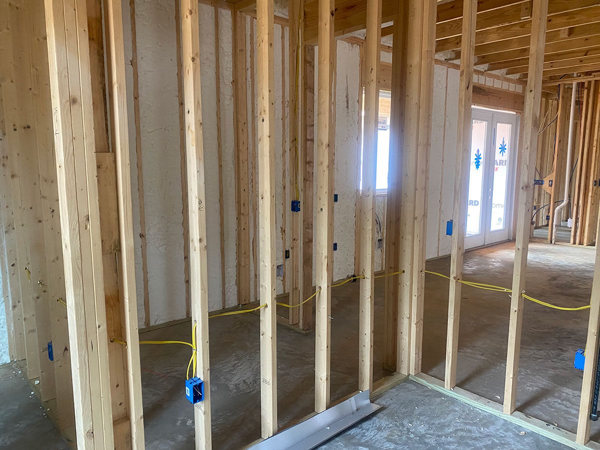 Fiberglass batt insulation in wall framing — Mississippi